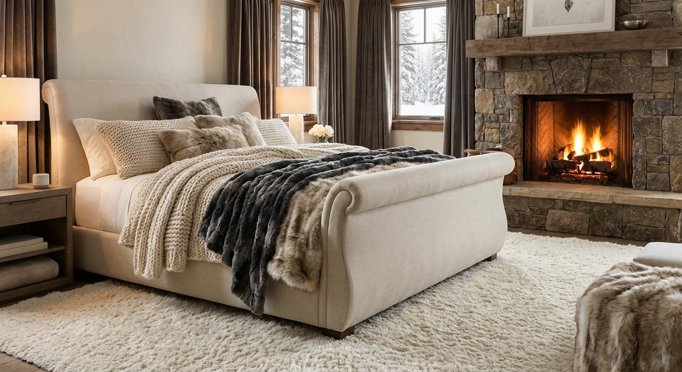 Plush cream wall-to-wall carpet in a luxurious master bedroom